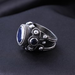 Safir Doğaltaşlı Hanedan Yüzük