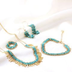 Hawaii Firuze Doğaltaşlı Set