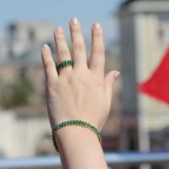 Hawaii Zümrüt Doğaltaşlı Set