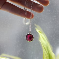 Garnet Doğaltaşlı Minimal Kolye