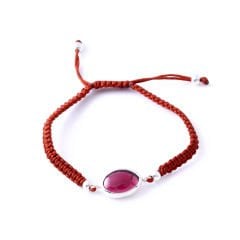 Garnet Doğaltaşlı Örme Bileklik