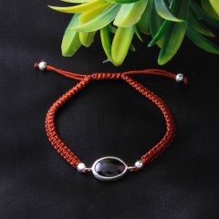 Garnet Doğaltaşlı Örme Bileklik