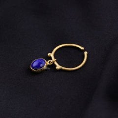 Sallantılı Lapis Lazuli Doğaltaşlı Gümüş Yüzük