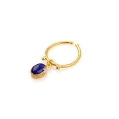 Sallantılı Lapis Lazuli Doğaltaşlı Gümüş Yüzük
