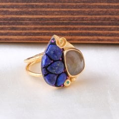 Lapis Lazuli ve Safir Doğaltaşlı Yüzük