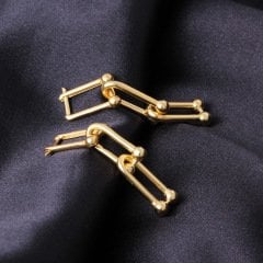 Ayrılabilir Gümüş Halka Küpe Gold