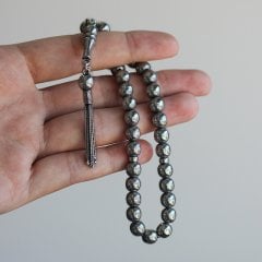 Küre Kesim Oksitli Gümüş Tesbih Büyük Boy