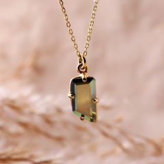 Mozanite Doğaltaşlı Gümüş Kolye