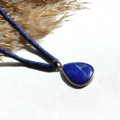El İşi Özel Tasarım Lapis Lazuli Doğaltaşlı Kolye