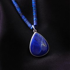 El İşi Özel Tasarım Lapis Lazuli Doğaltaşlı Kolye