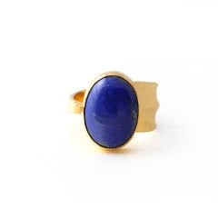 Lapis Lazuli Doğaltaşlı Gümüş Yüzük