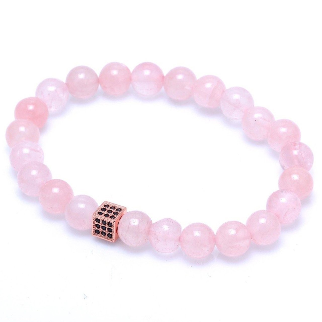 Doğal Taşlı Pembe Kuvars Bileklik