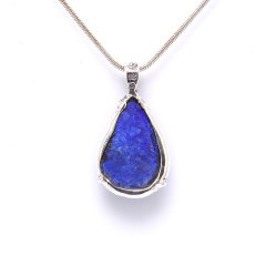 Lapis Lazuli Doğal Taşlı Özel Tasarım Gümüş Kolye Ucu
