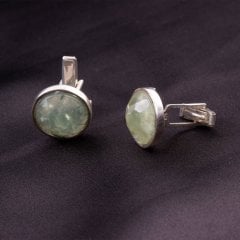 Prehnite Doğaltaşlı Kol Düğmesi