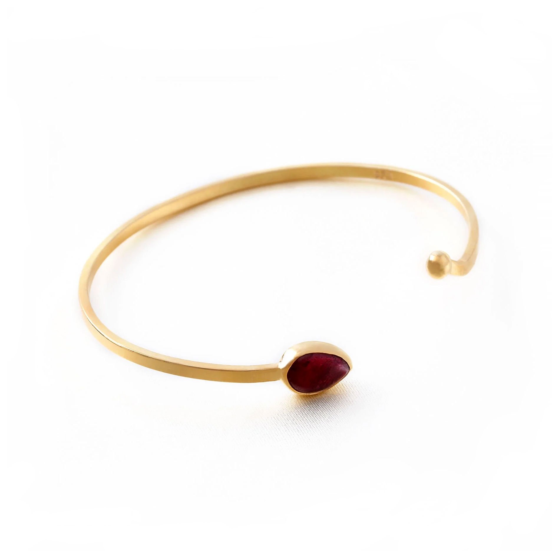 Garnet Doğaltaşlı Gümüş Bileklik