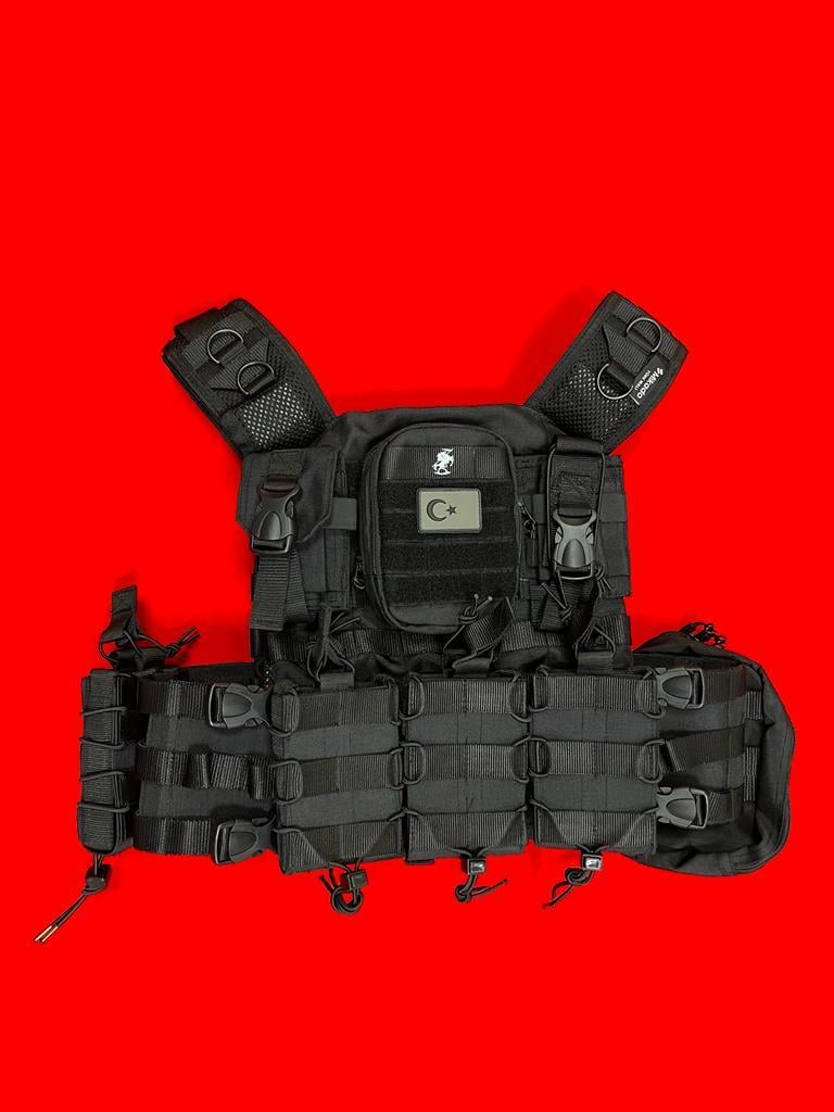 MİKADO 7B™ ACIK CEPLI TAM DONANIMLI HUCUM YELEGI,( MPT 76) SİYAH