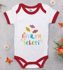 BK Kids Bayram Şekeri Tasarımlı Kırmızı Bebek Body Zıbın-1