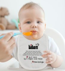 BK Kids İyi Ki Doğdun Canım Babam Tasarımlı Bebek Body Zıbın ve Mama Önlüğü Hediye Seti - Model 1