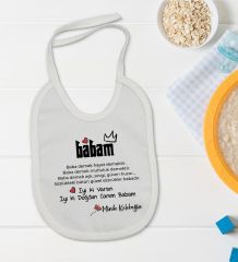 BK Kids İyi Ki Doğdun Canım Babam Tasarımlı Bebek Body Zıbın ve Mama Önlüğü Hediye Seti - Model 1