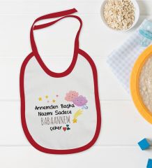 BK Kids Babaannem Tasarımlı Kırmızı Bebek Mama Önlüğü-1