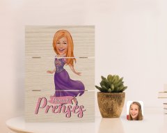 Kişiye Özel Pamuk Prenses Karikatürlü Otantik Masaüstü Ahşap Palet Çerçeve-1