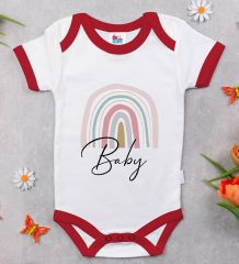 BK Kids Baby Tasarımlı Kırmızı Bebek Body Zıbın-1