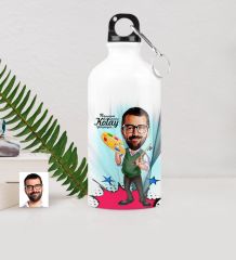Kişiye Özel Bay Ressam Karikatürlü Metal Suluk (500 ml.) 1