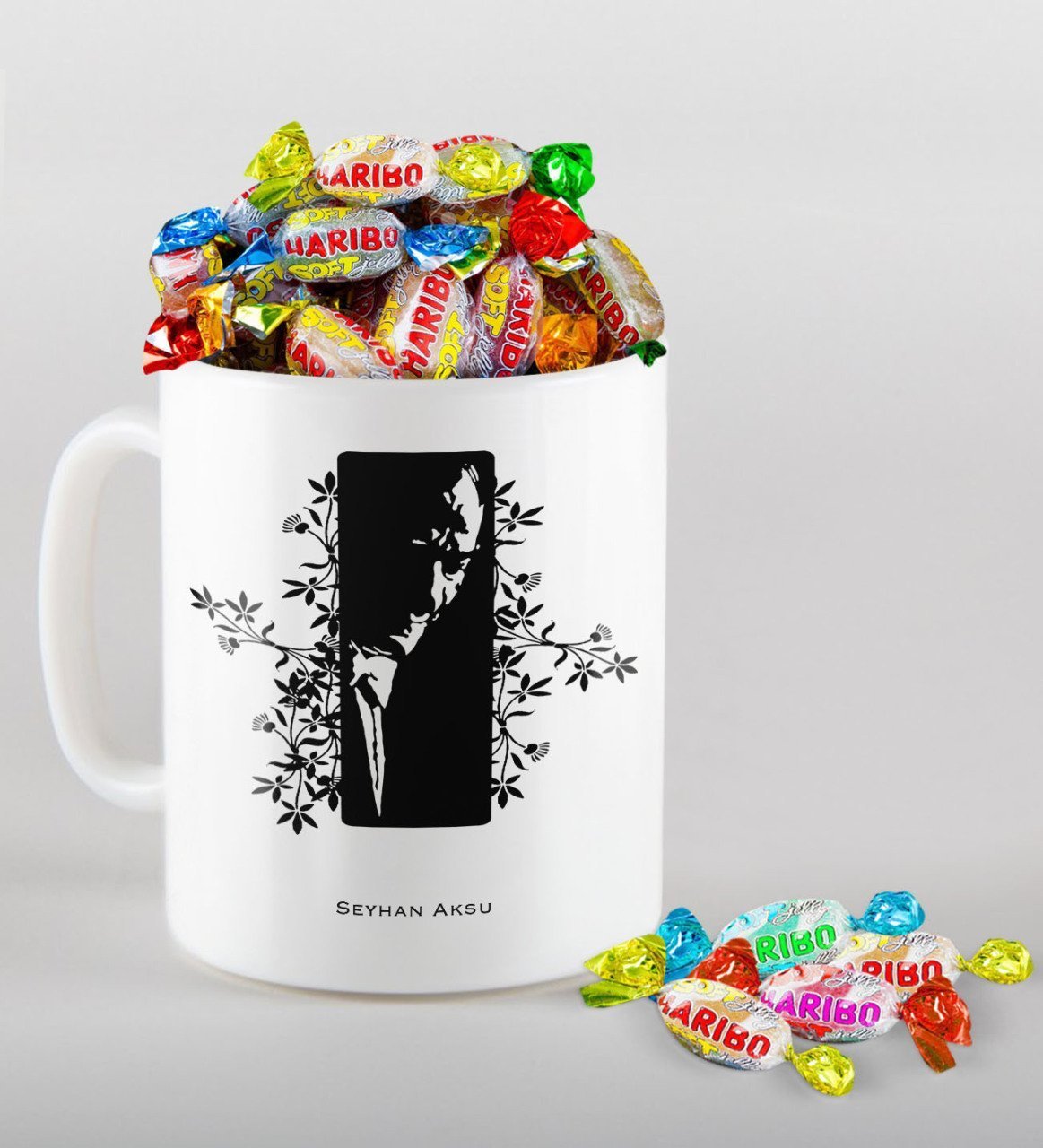 Kişiye Özel Atatürk Temalı Kupa ve Haribo Şeker Hediye Seti-8