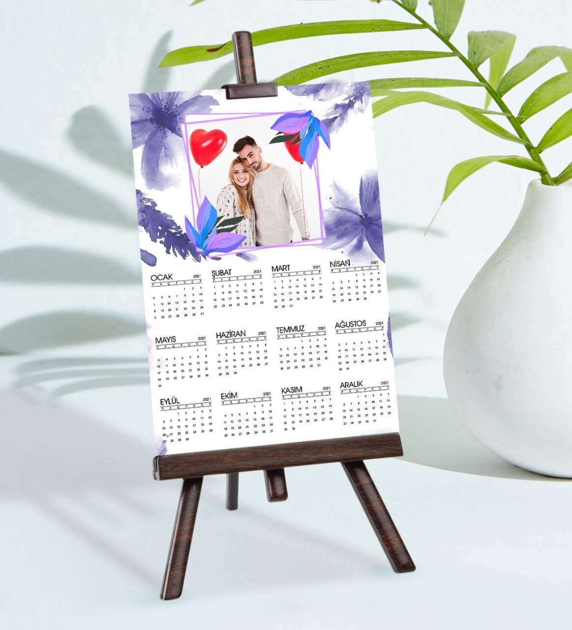BK Gift Kişiye Özel 15x21 cm Fotoğraf Kartlı Şövaleli 2023 Takvim -6