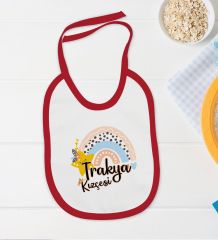 BK Kids Trakya Kızçesi Tasarımlı Kırmızı Bebek Body Zıbın ve Mama Önlüğü Hediye Seti