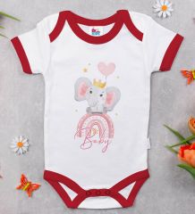 BK Kids Baby Tasarımlı Kırmızı Bebek Body Zıbın-3