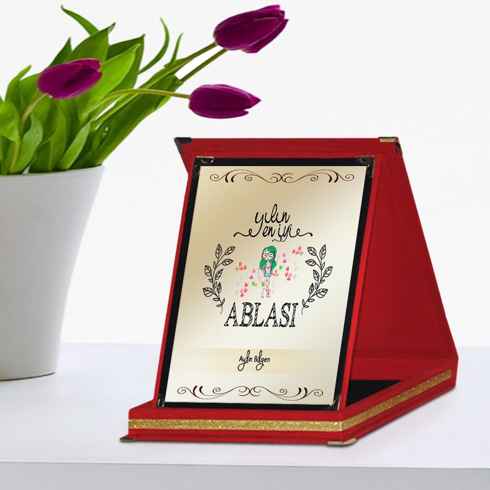 Kişiye Özel Yılın En İyi Ablası Kırmızı Plaket Ödülü - 1