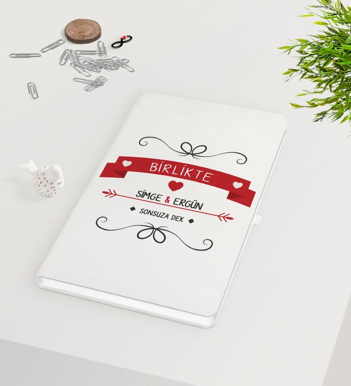 Kişiye Özel Sevgililer Günü Beyaz Defter-44