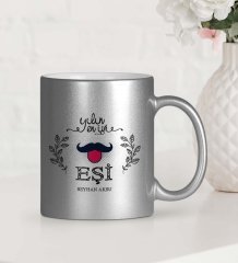 Kişiye Özel Yılın En İyi Eşi Gümüş Yaldızlı Kupa Bardak