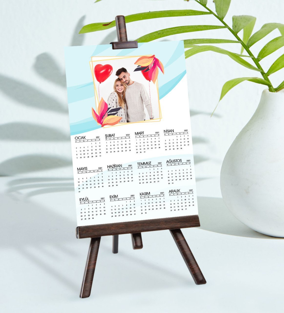 BK Gift Kişiye Özel 15x21 cm Fotoğraf Kartlı Şövaleli 2023 Takvim -5