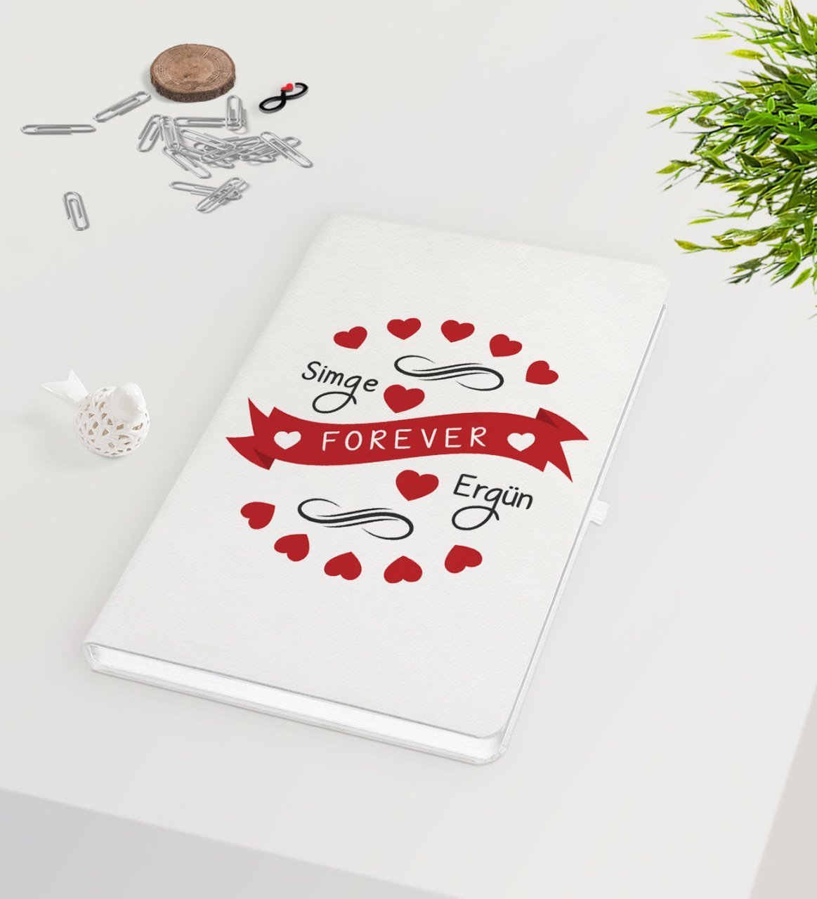 Kişiye Özel Sevgililer Günü Beyaz Defter-43