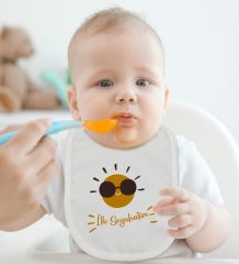 BK Kids İlk Seyahat Tasarımlı Bebek Body Zıbın ve Mama Önlüğü Hediye Seti - Model 1