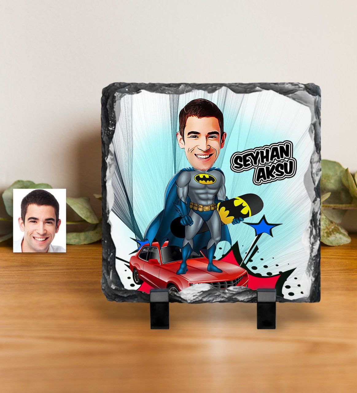 Kişiye Özel Süper Kahraman Karikatürlü Dekoratif Doğal Taş