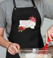 BK Gift Kişiye Özel İsimli Anneler Günü Tasarımlı Profesyonel Siyah Mutfak Önlüğü, Aşçı Önlüğü, Şef Önlüğü, Anneye Hediye-6