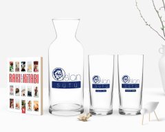 Kişiye Özel Renkli Baskılı Aslan Sütü Tasarımlı İkili Rakı Bardağı Karaf ve Cep Kitabı Hediye Seti-2