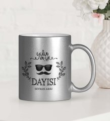 Kişiye Özel Yılın En İyi Dayısı Gümüş Yaldızlı Kupa Bardak