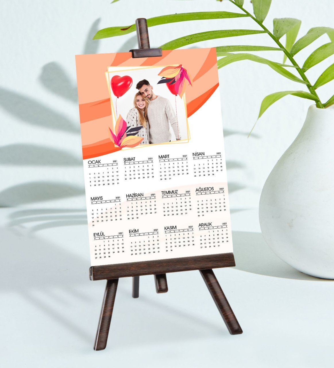BK Gift Kişiye Özel 15x21 cm Fotoğraf Kartlı Şövaleli 2023 Takvim -1