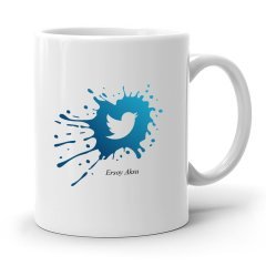 Kişiye Özel Twitter Beyaz Kupa Bardak - 1