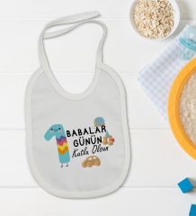 BK Kids İlk Babalar Günü Tasarımlı Bebek Body Zıbın ve Mama Önlüğü Hediye Seti - Model 4