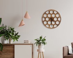 BK Home Dekoratif 45cm Ahşap Duvar Saati-74