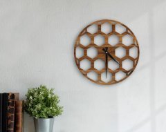 BK Home Dekoratif 45cm Ahşap Duvar Saati-74