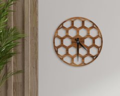 BK Home Dekoratif 45cm Ahşap Duvar Saati-74