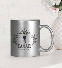 Kişiye Özel Yılın En İyi Damadı Gümüş Yaldızlı Kupa Bardak