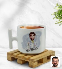 Kişiye Özel Erkek Göz Doktoru Karikatürlü T Kulplu Beyaz Middle Kupa Bardak-1