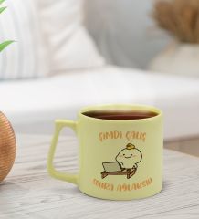 BK Gift Pastel Sarı Middle Kupa Bardak, Arkadaşa Hediye, Ev Hediyesi, Doğum Günü Hediyesi, Ofis Hediyesi-10